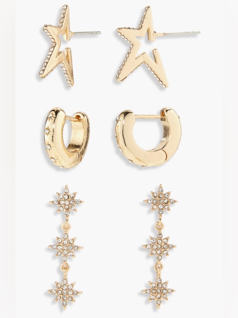 BaubleBar Luna Set of 3 Earrings